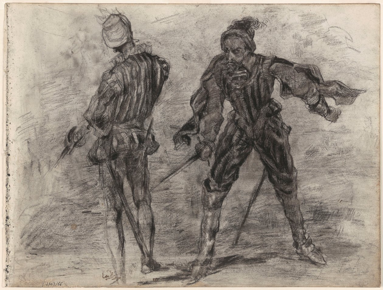 Két spanyol nemes kardokkal (elölnézet, hátulnézet) alkotó: James Ensor