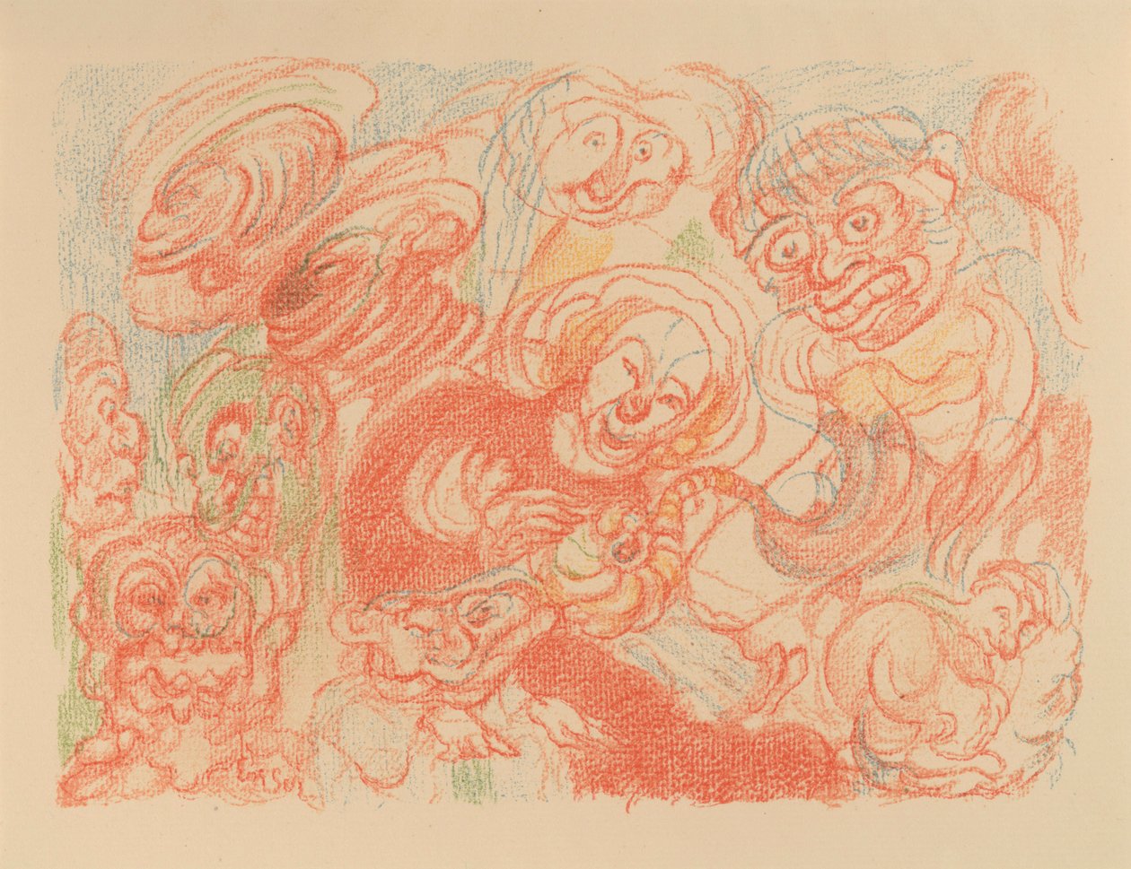Die Heilige Familie (aus: Szenen aus dem Leben Christi) alkotó: James Ensor
