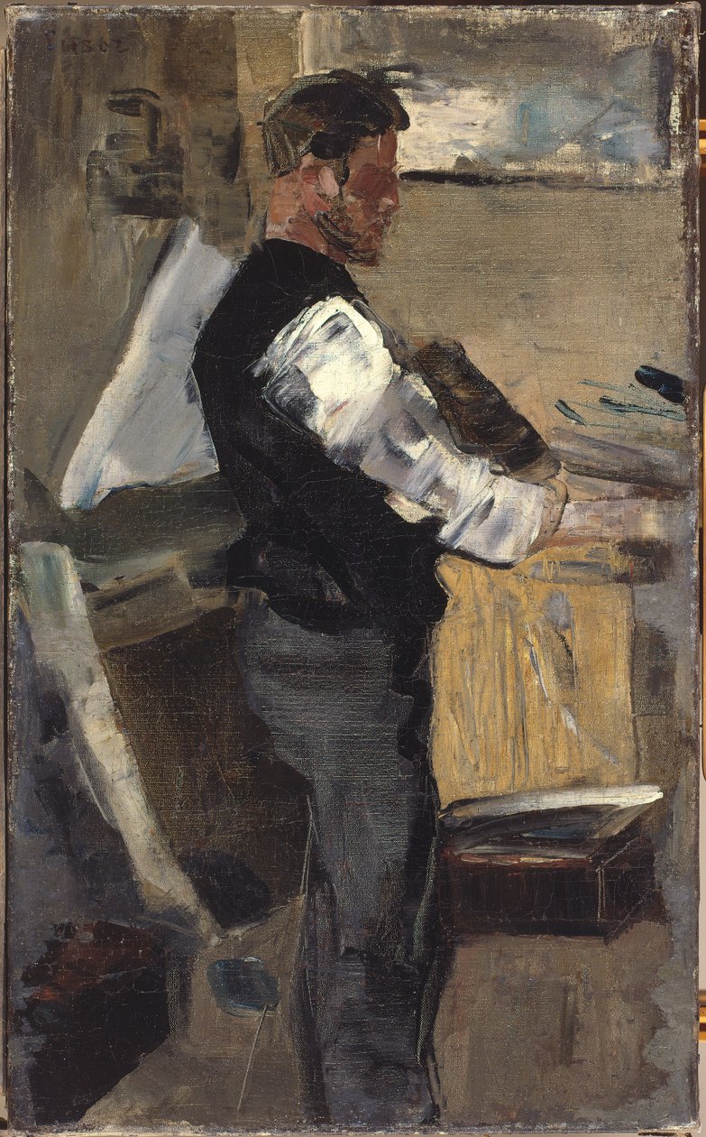 Willy Finch a stúdióban, 1880-82 körül (olaj, vászon) alkotó: James Ensor