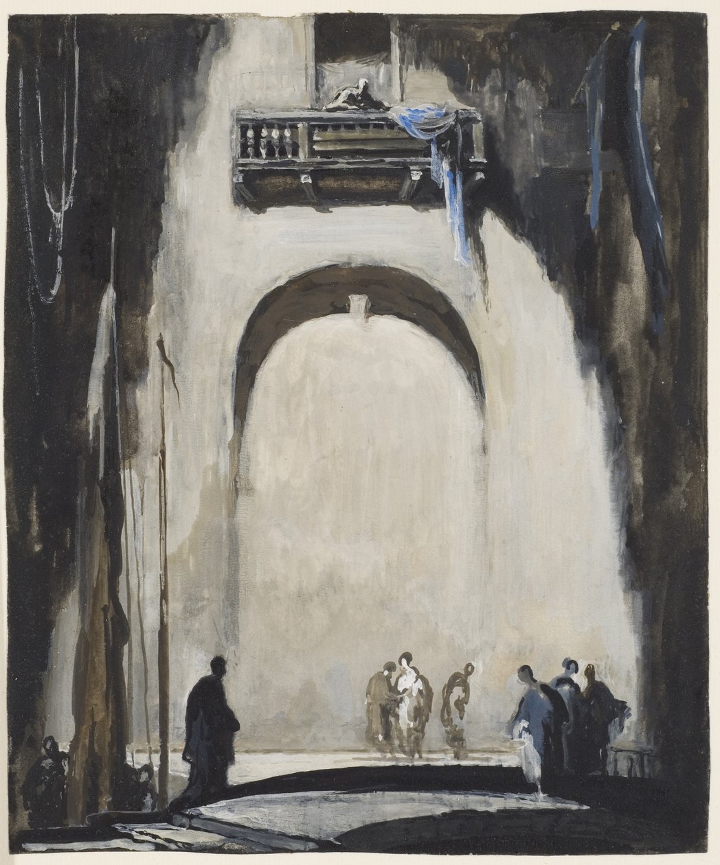 Az ismeretlen sarok, 1912 (guache) alkotó: James Ferrier Pryde