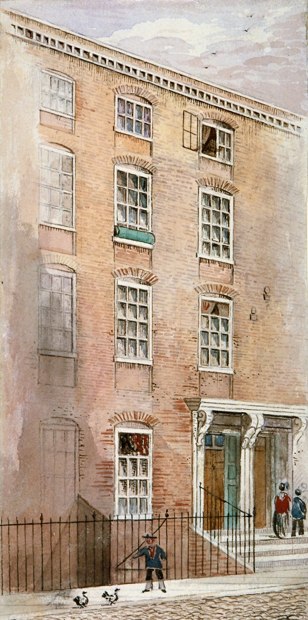 Házak a Crane Courtban, a Fleet Street közelében, Londonban, 1840. alkotó: James Findlay