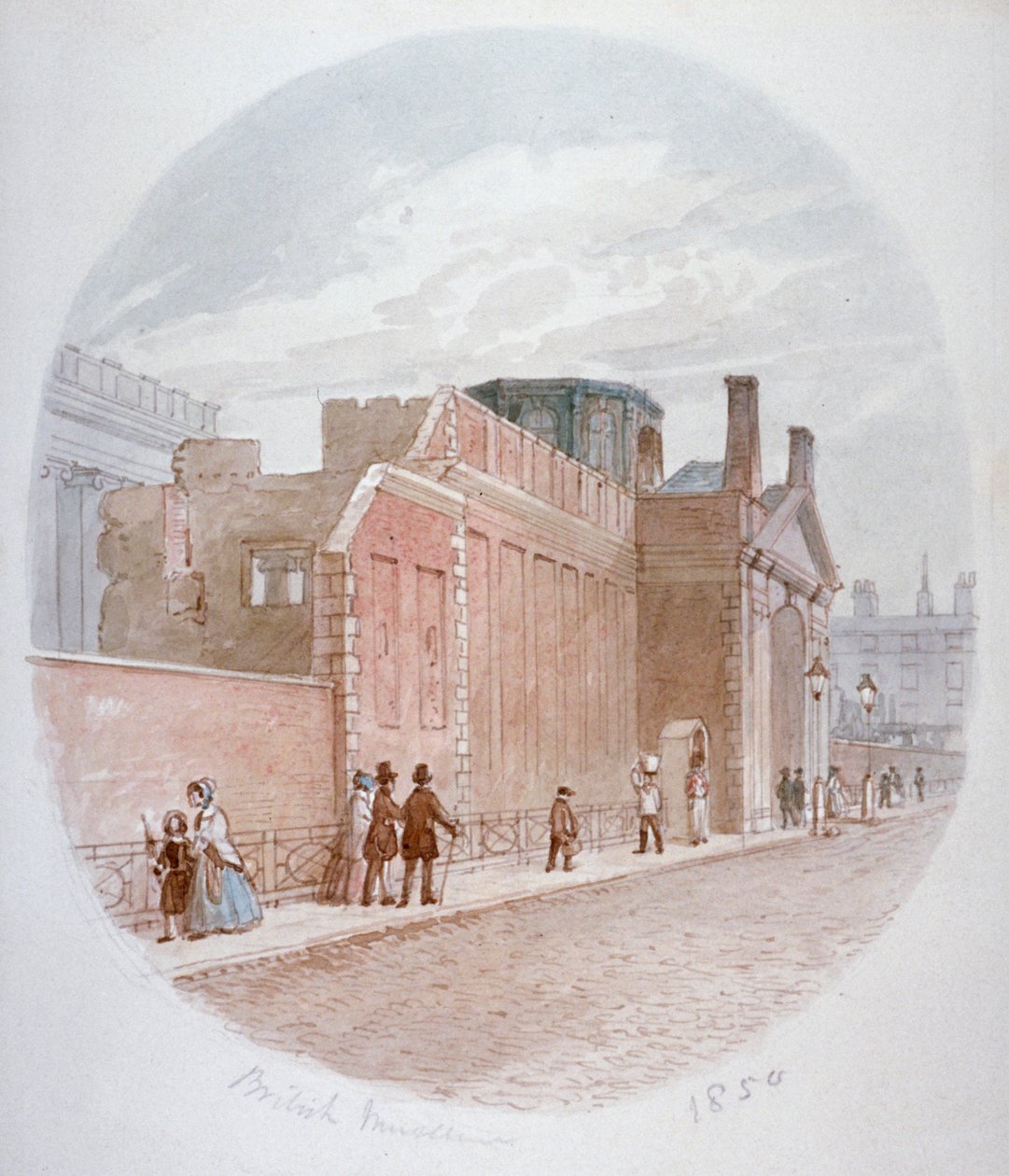 A régi British Museum falának része, Bloomsbury, London, 1850 alkotó: James Findlay