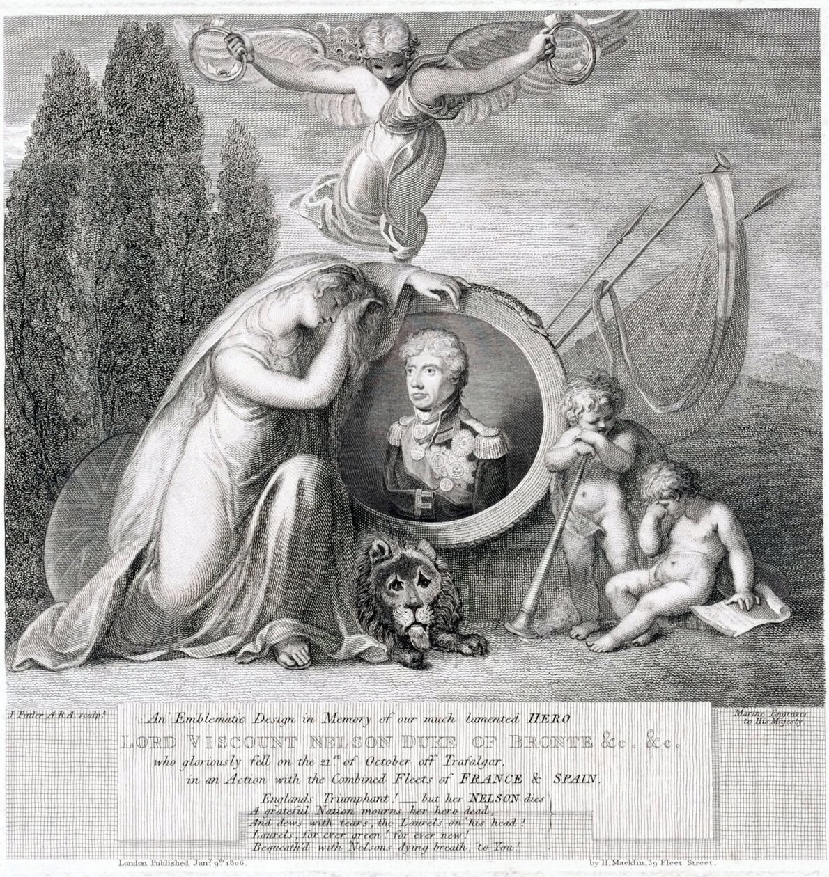 Ikonikus rajz néhai hősünk, Lord Viscount Horatio Nelson (1758-1805) emlékére. alkotó: James Fittler
