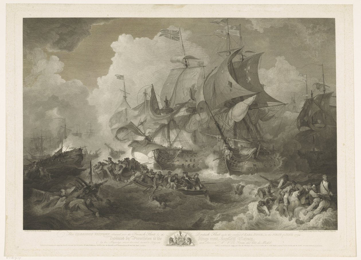Az angol flotta győzelme a francia flotta felett, 1794 alkotó: James Fittler