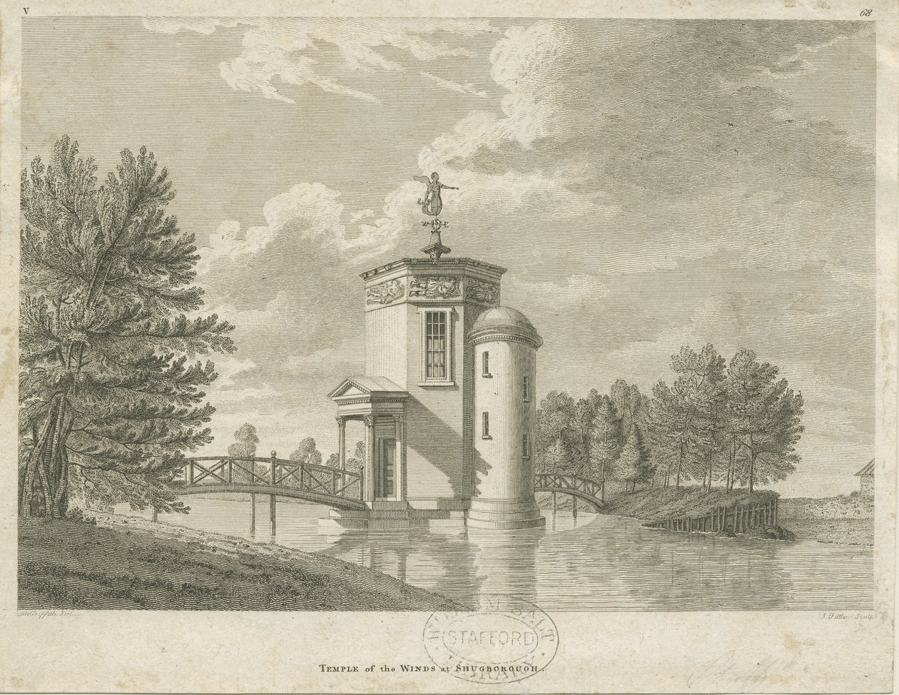 Shugborough – A szelek temploma: metszet, és [18. század vége] (nyomtatás) alkotó: James Fittler