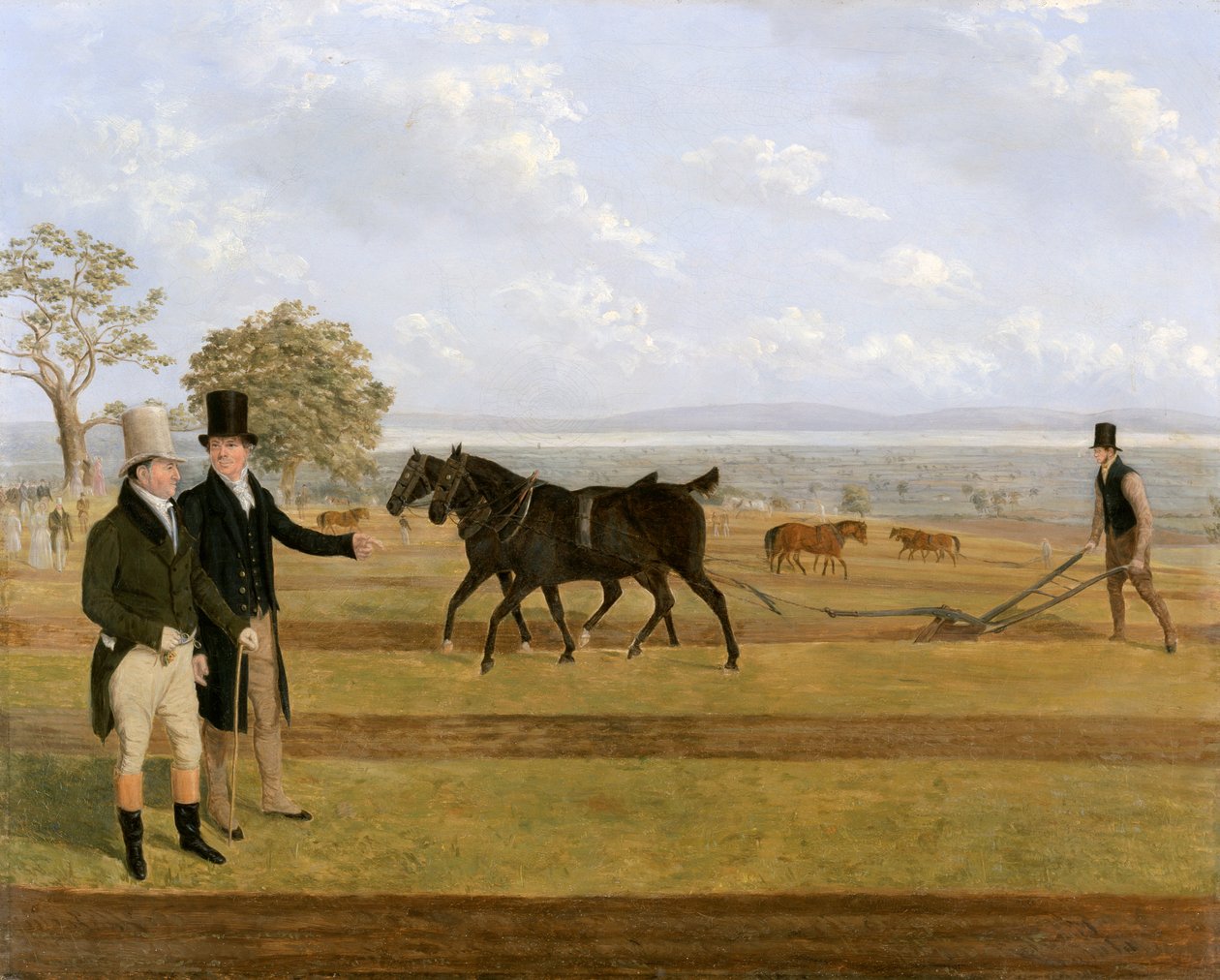 "Sir Charles Morgan, 1760-1846 a Castletoni szántóversenyen", 1845 alkotó: James Flewitt Mullock