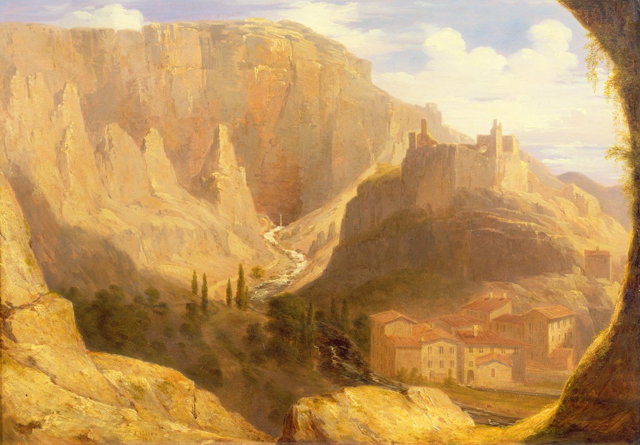 Hill Town Olaszországban, 1831 alkotó: James Giles