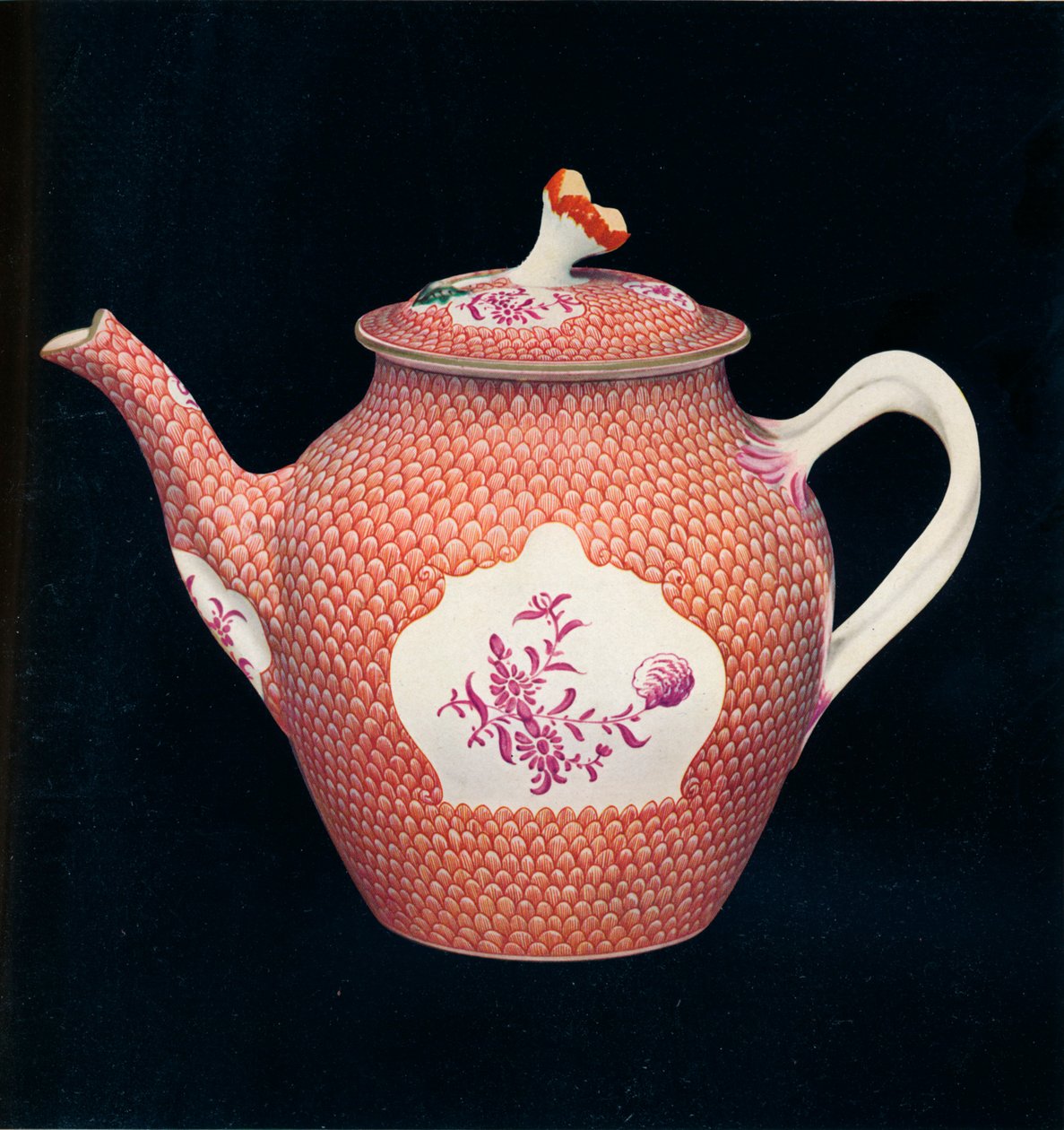 Worcester teáskanna és fedél, c1770 alkotó: James Giles