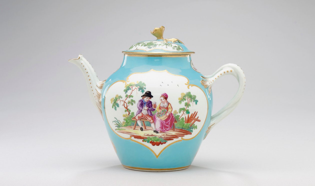 Worcester teáskanna és fedél, 1770 körül alkotó: James Giles