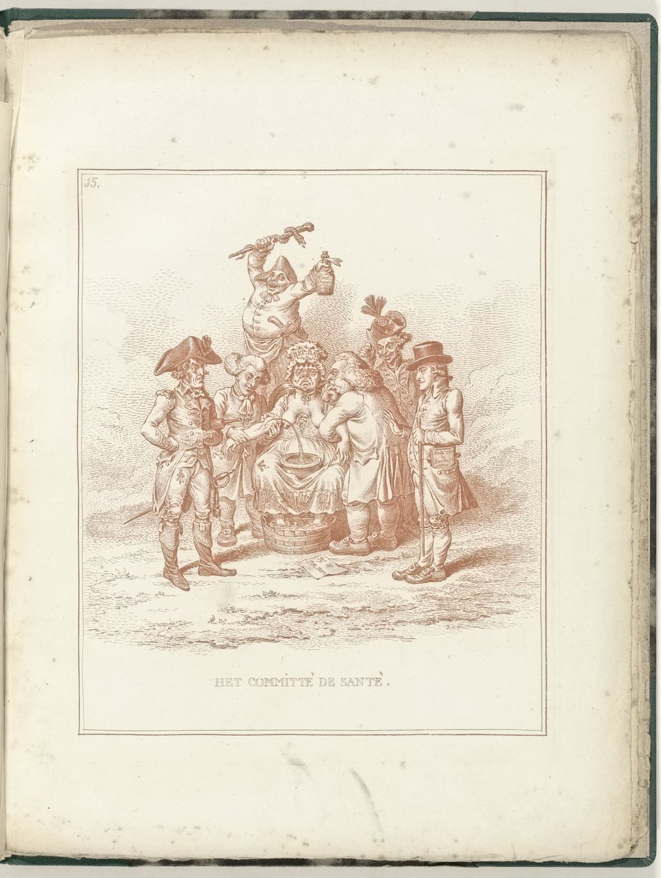 Egészségügyi Bizottság, 1795 A Committé de Santé (cím a tárgyon) Hollandia Regenerata (sorozat címe) alkotó: James Gillray (possibly)
