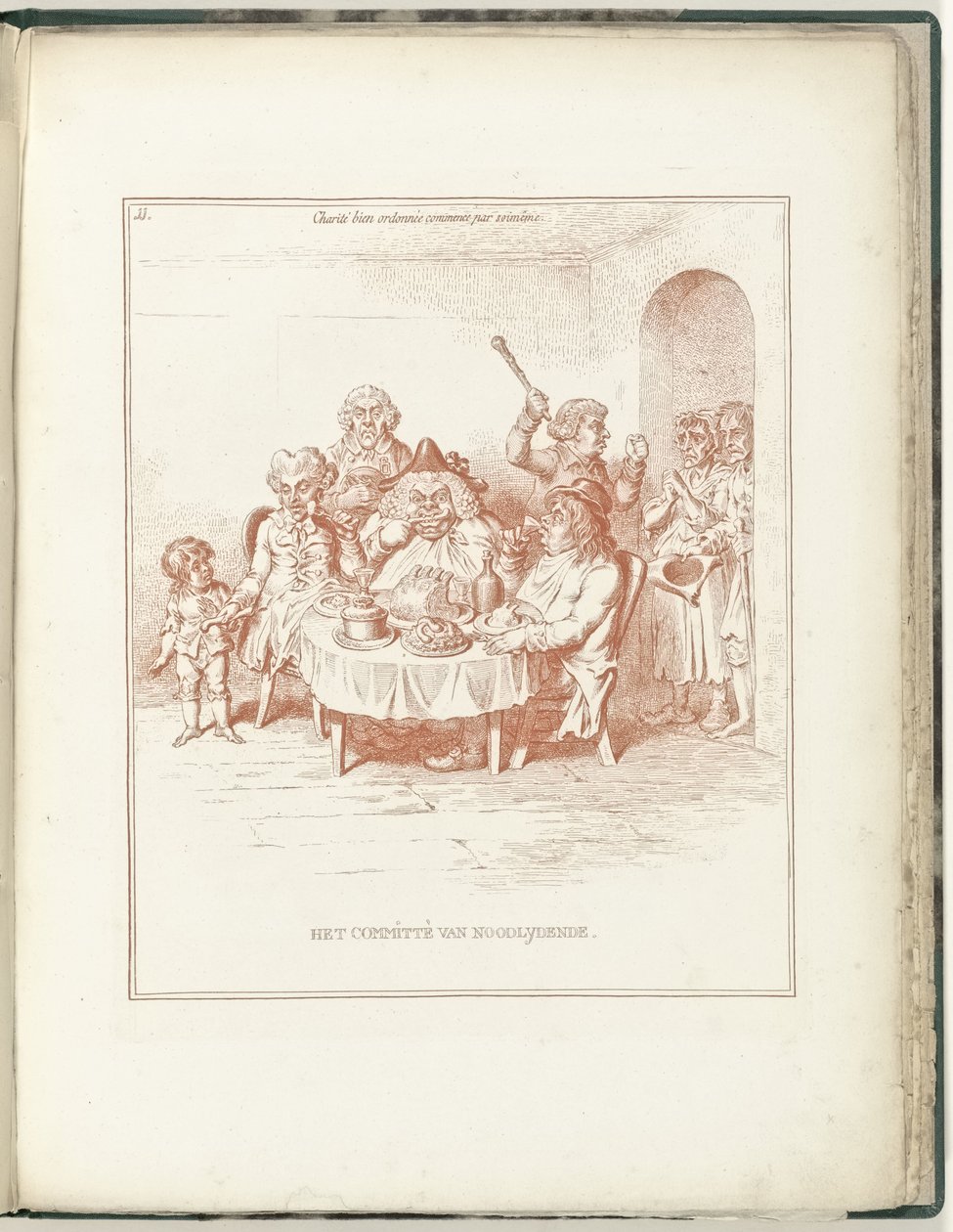 Rászorulók Bizottsága, 1795 The Commission of Noodlydende (a tárgy címe) Hollandia Regenerata (sorozat címe) alkotó: James Gillray (possibly)