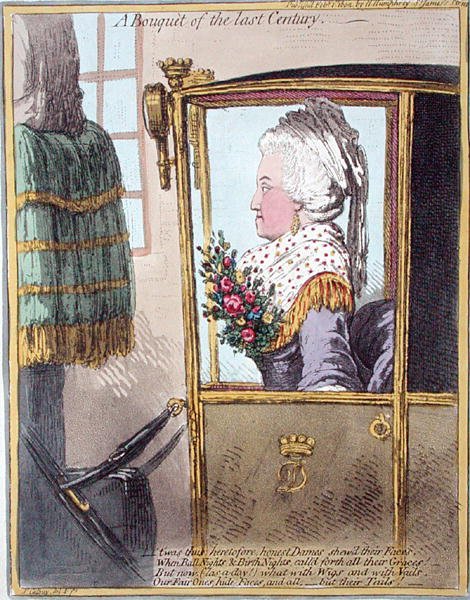 Egy csokor a múlt századról, Hannah Humphrey adta ki 1802-ben (kézzel színezett rézkarc) alkotó: James Gillray