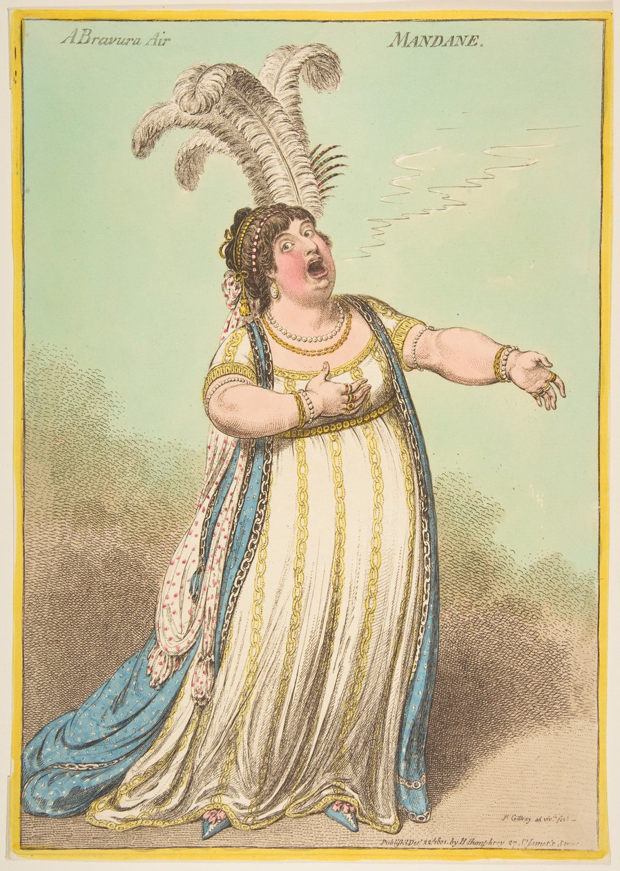 Egy Bravura Air. Mandane, 1801. december 22. alkotó: James Gillray