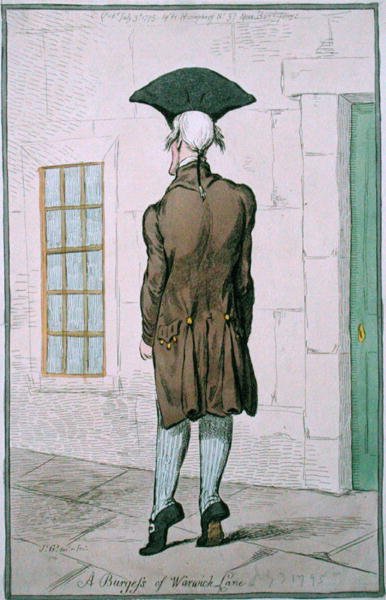A Burgess of Warwick Lane, Hannah Humphrey adta ki 1795-ben (kézzel színezett rézkarc) alkotó: James Gillray