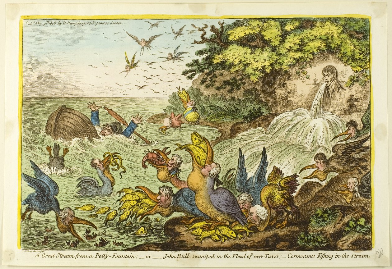 Nagyszerű patak egy szép szökőkútból alkotó: James Gillray