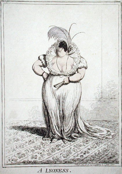 A Lyoness, Hannah Humphrey adta ki 1801-ben (akvatintával metszett) alkotó: James Gillray