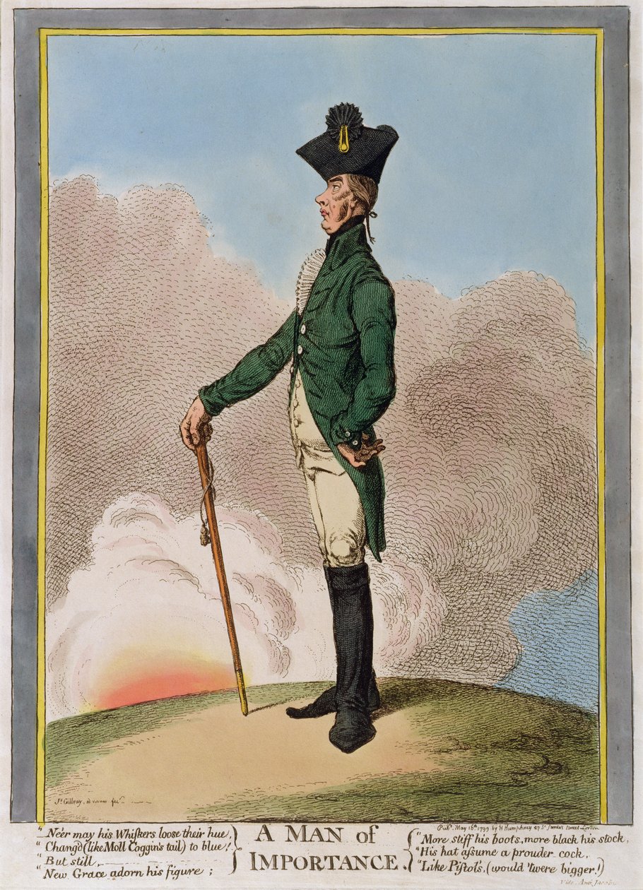 Egy fontos ember, Hannah Humphrey 1799-ben (kézzel színezett rézkarc) alkotó: James Gillray