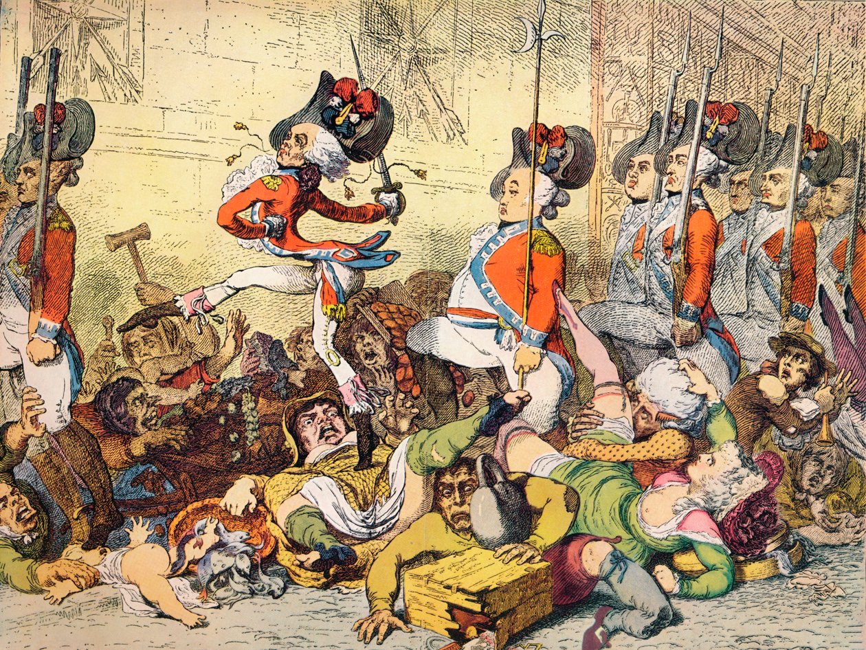 Egy menet a bankba, 1787 alkotó: James Gillray