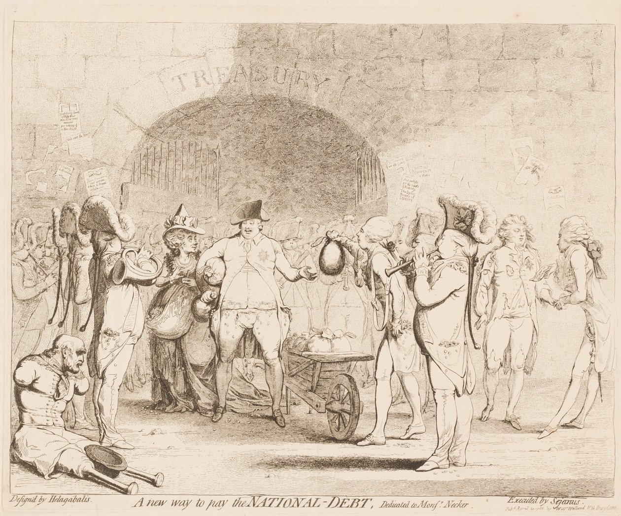 Az államadósság kifizetésének új módja alkotó: James Gillray