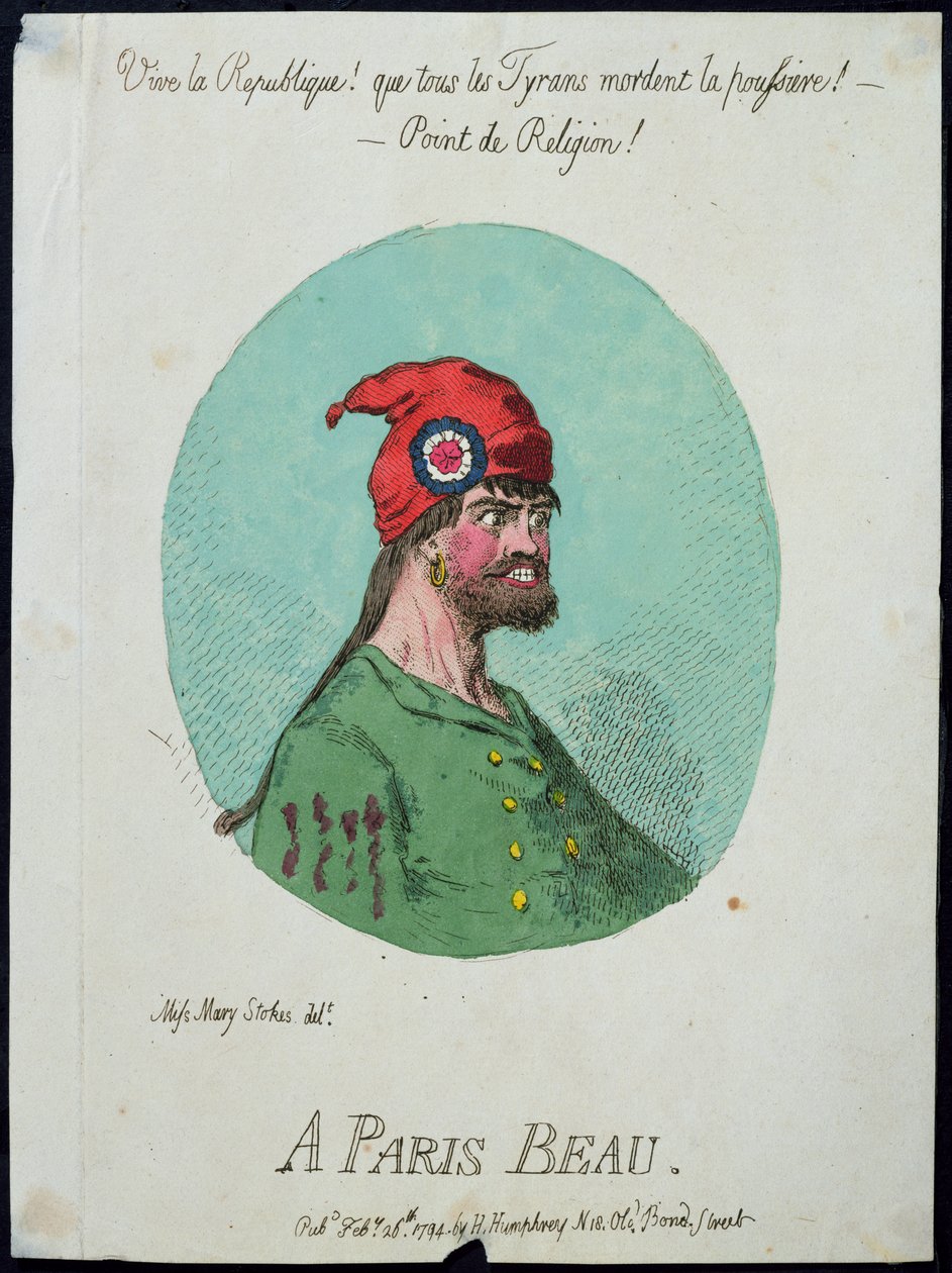 A Paris Beau, Hannah Humphrey adta ki 1794-ben (kézzel színezett rézkarc) alkotó: James Gillray
