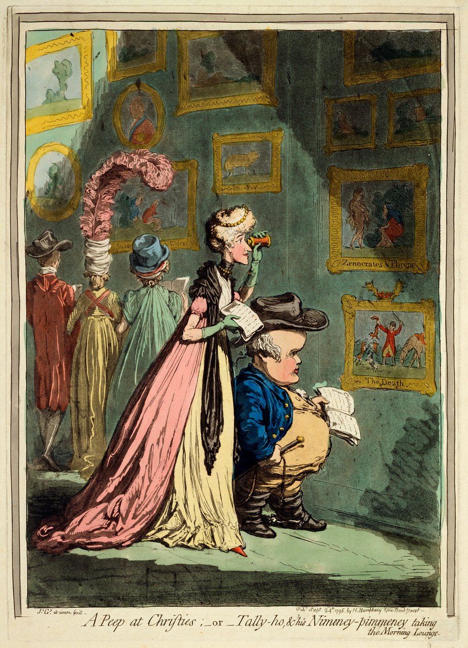 Bepillantás Christiesbe, 1796 alkotó: James Gillray