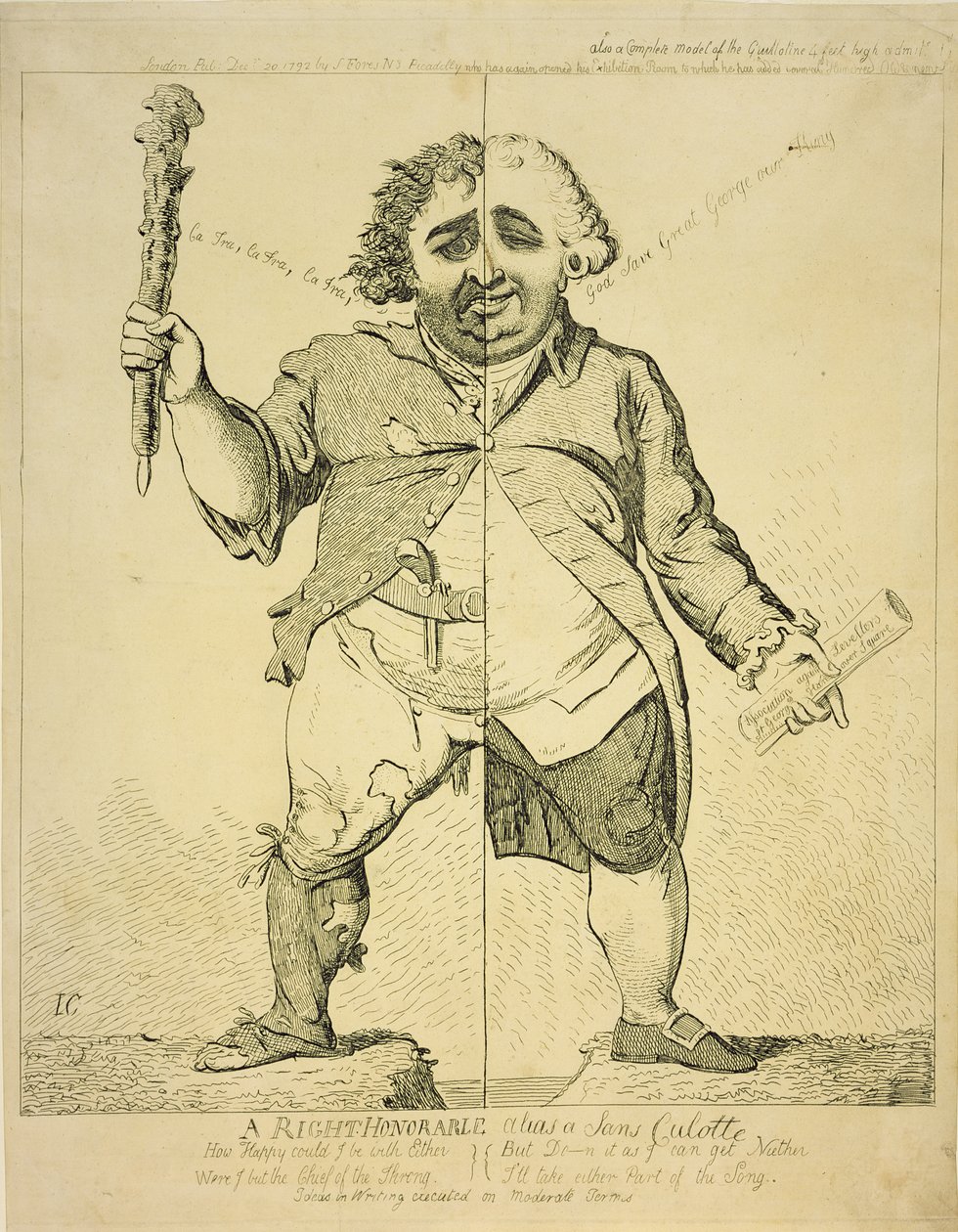 A Right Honorable alias Sans Coulotte, kiadó: S.Fores, 1802 alkotó: James Gillray