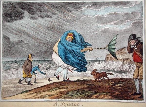 A Squall, Hannah Humphrey adta ki 1810-ben (kézzel színezett rézkarc) alkotó: James Gillray