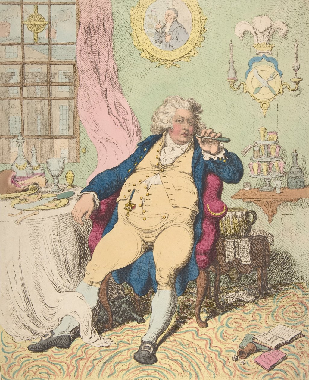 Egy önkéntes az emésztés réme alatt, 1792. július 2., 1792. július 2. alkotó: James Gillray