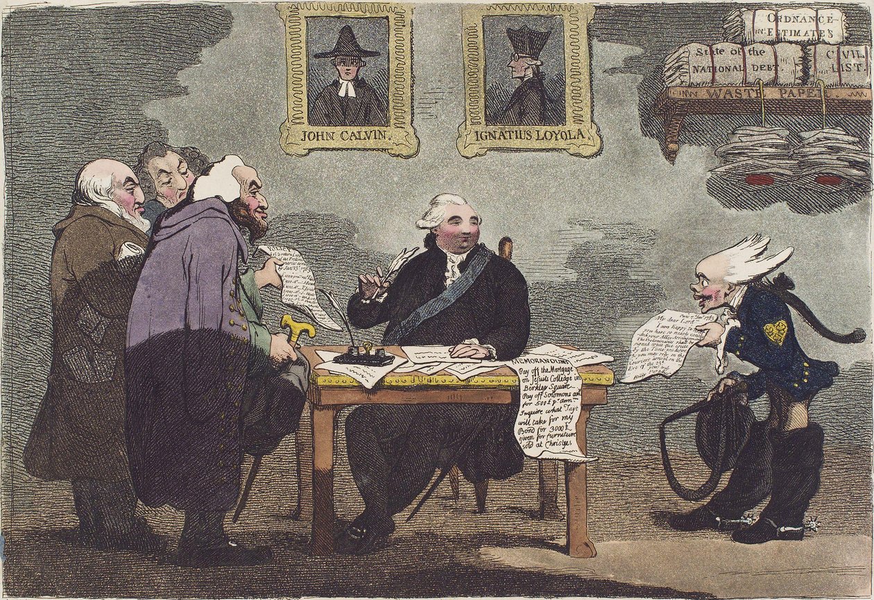 Egy nemes lord a közelgő békéről, aki túlságosan elfoglalt ahhoz, hogy egy millió közpénz elköltésével foglalkozzon James Gillray (vágott) alkotó: James Gillray