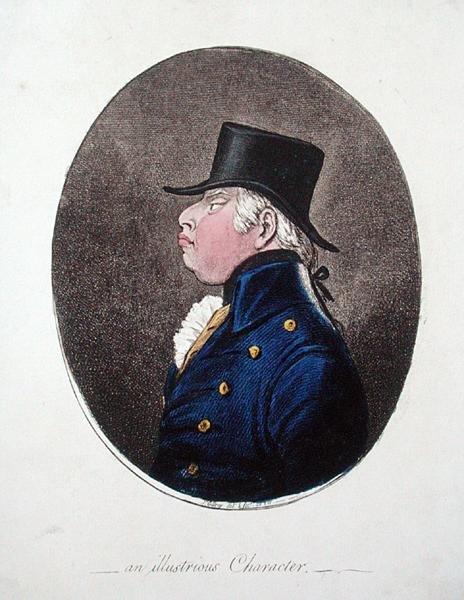 Egy illusztris karakter, Hannah Humphrey adta ki 1802-ben (kézzel színezett rézkarc) alkotó: James Gillray