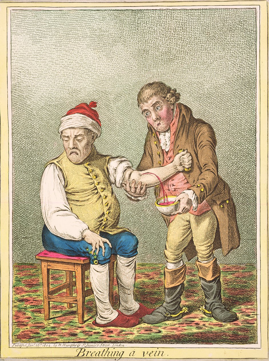 Breathing a Vein, Hannah Humphrey, 1804 alkotó: James Gillray
