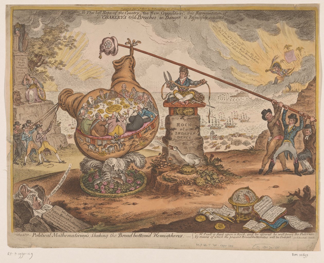 Britse Politieke spotprent, 1807 Politikai matematikus, Shaking the Broad bottom