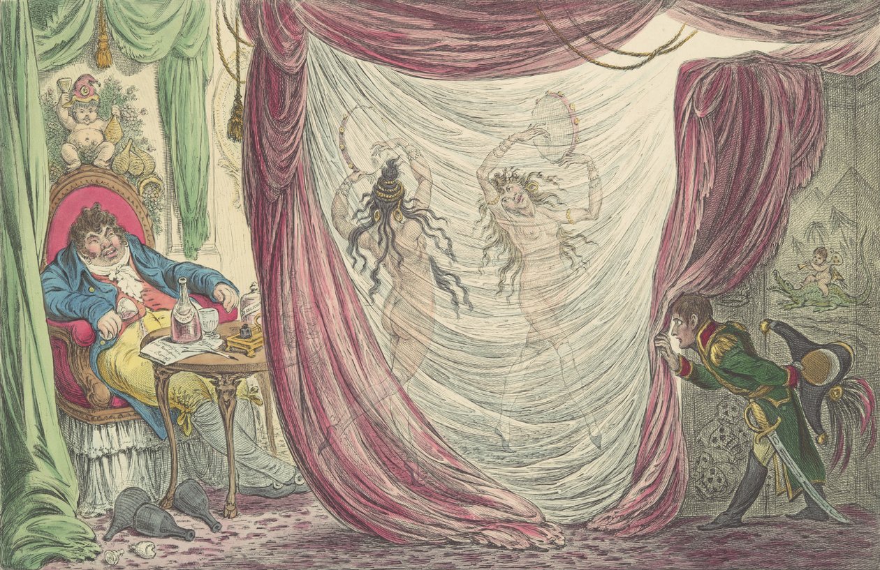 Ci-devant Occupations, vagy, Madame Talian és Josephine császárné táncol Na..., 1805. február 20. alkotó: James Gillray