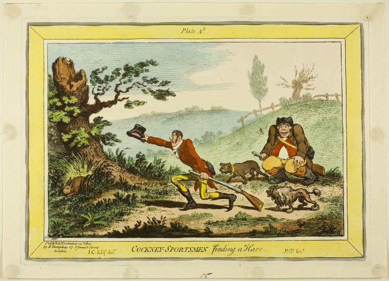 Cockney sportolók találnak egy nyulat alkotó: James Gillray