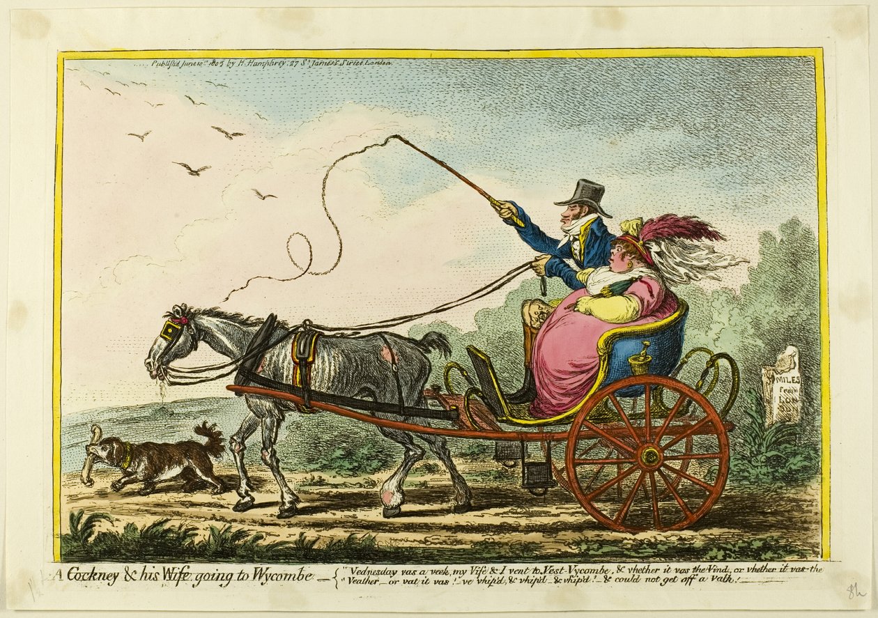 Cockney és felesége Wycombe-ba tartanak alkotó: James Gillray
