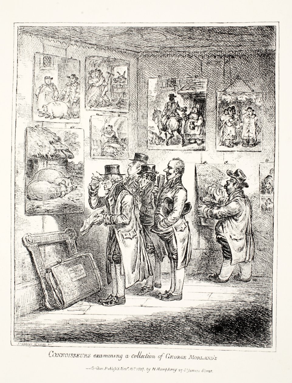 Hozzáértők George Morland gyűjteményét vizsgálják, 1807 alkotó: James Gillray