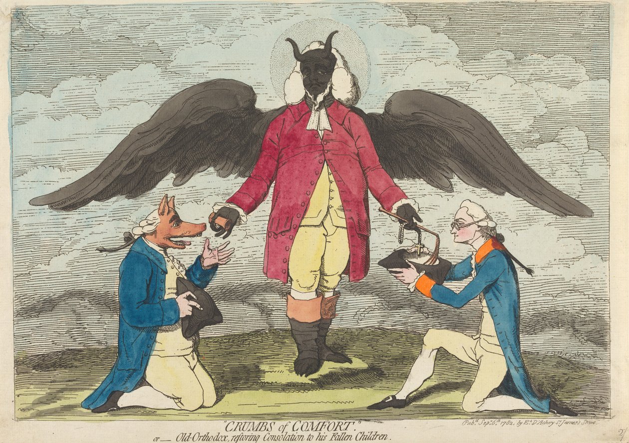 A vigasz morzsái, – vagy – A régi ortodox egyház visszaadja a vigaszt bukott gyermekeinek alkotó: James Gillray