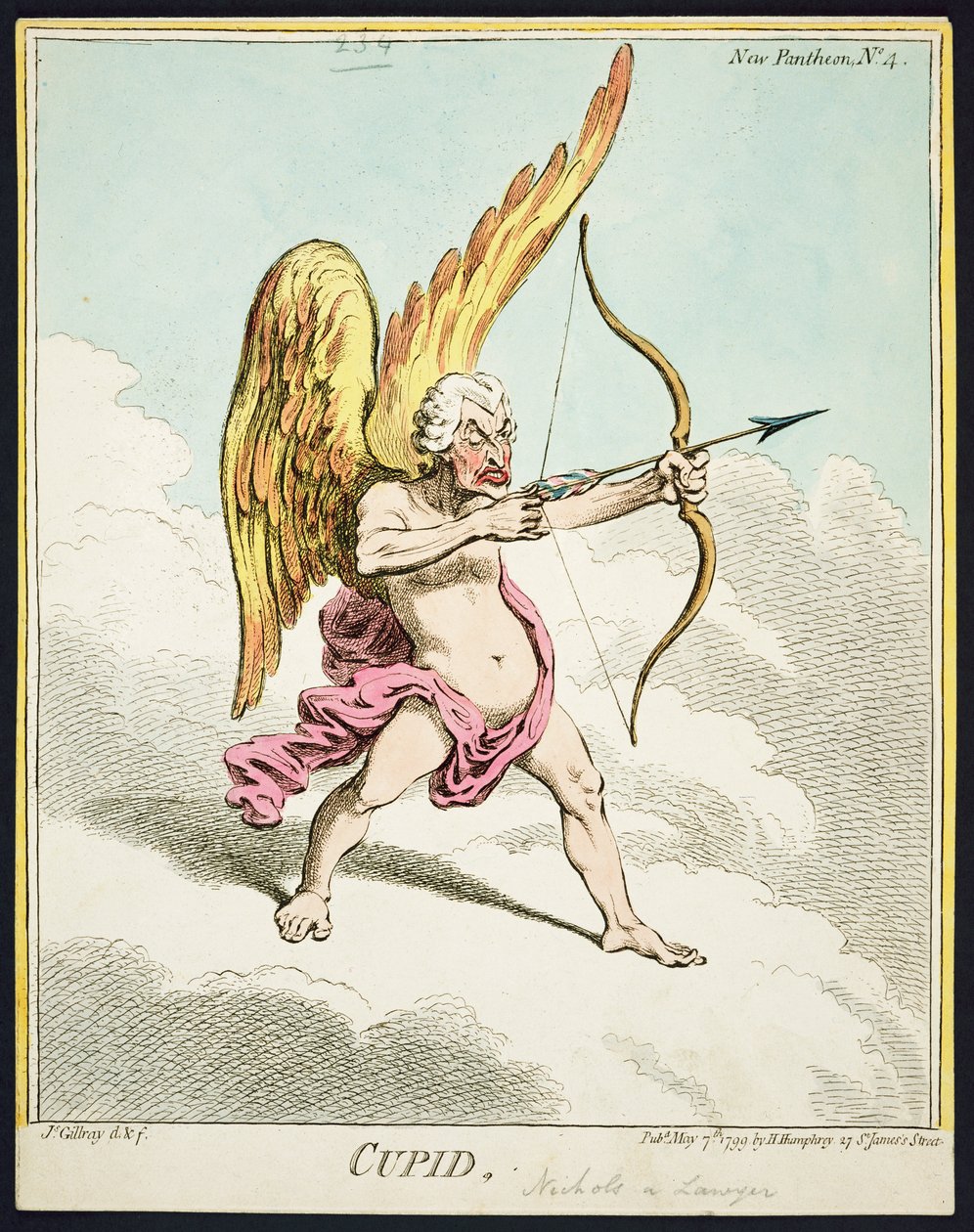 Ámor, az Új Pantheonból No.4, kiadó: Hannah Humphrey, 1799 alkotó: James Gillray