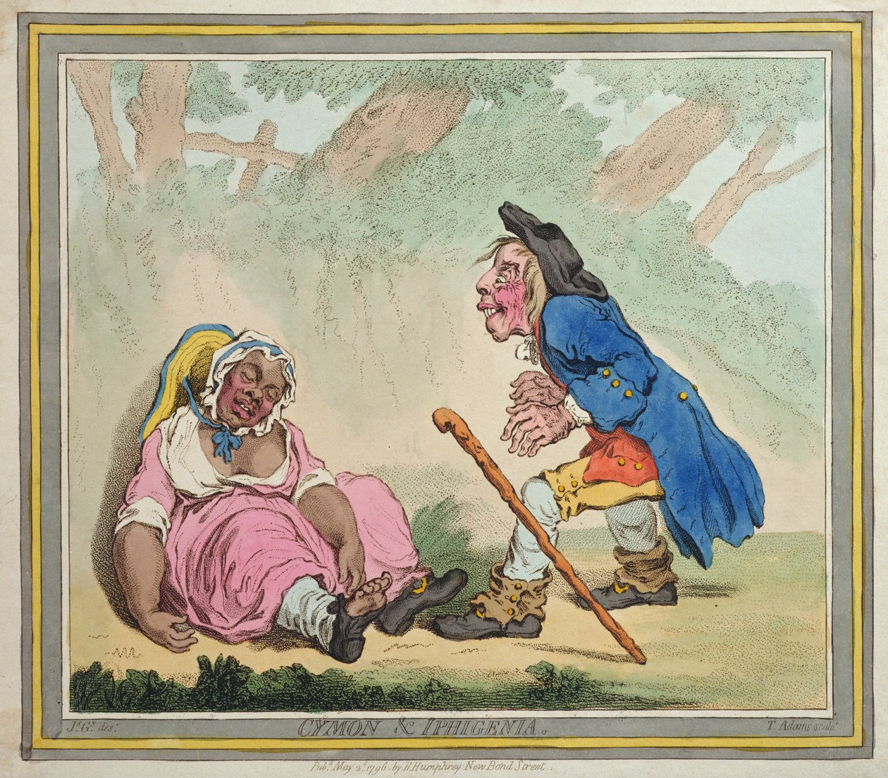 Cymon und Iphigenia, Hannah Humphrey adta ki 1796-ban (kézzel színezett rézkarc) alkotó: James Gillray