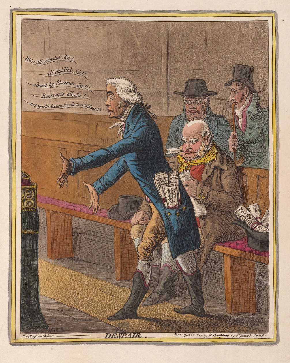 Kétségbeesés, kocsma. 1802 (kézzel színezett metszet) alkotó: James Gillray