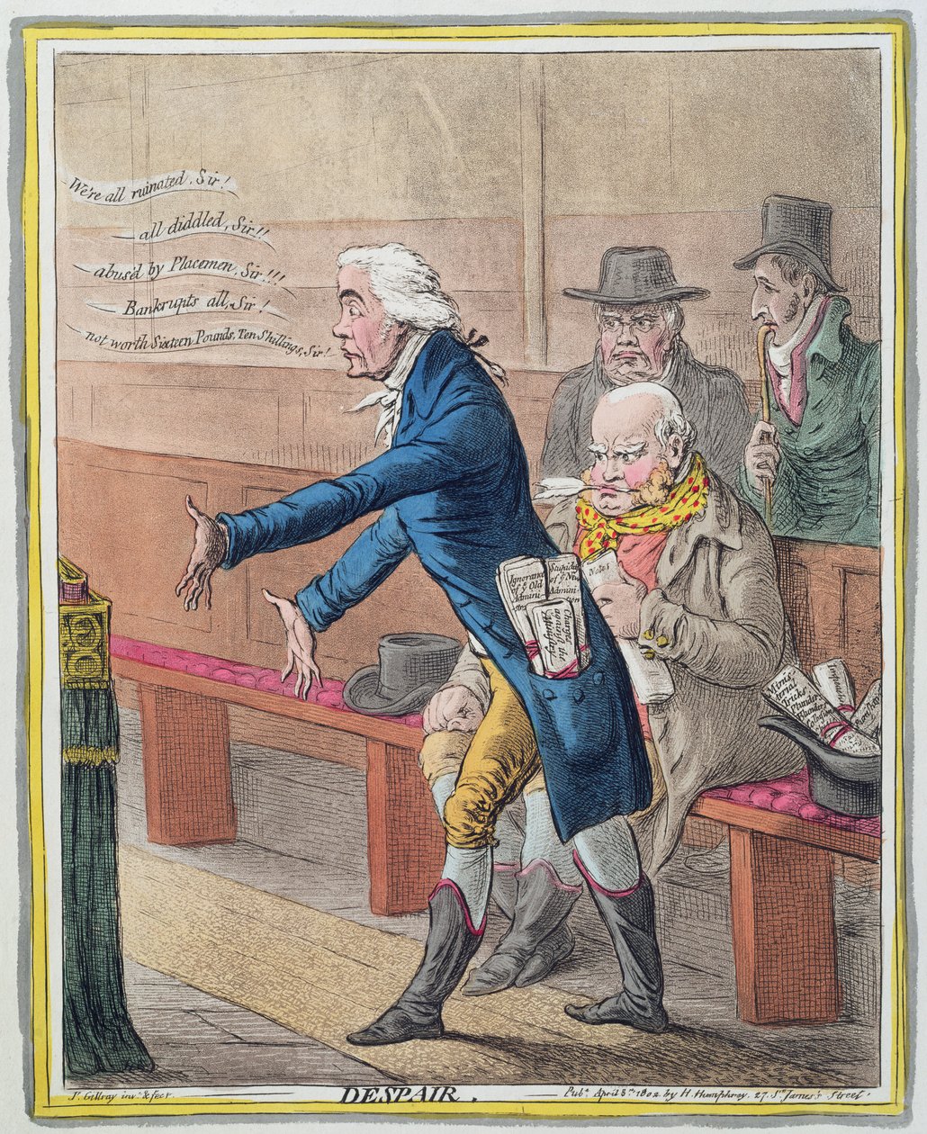 Kétségbeesés, Hannah Humphrey 1802-ben (kézzel színezett rézkarc) (lásd: 191204) alkotó: James Gillray