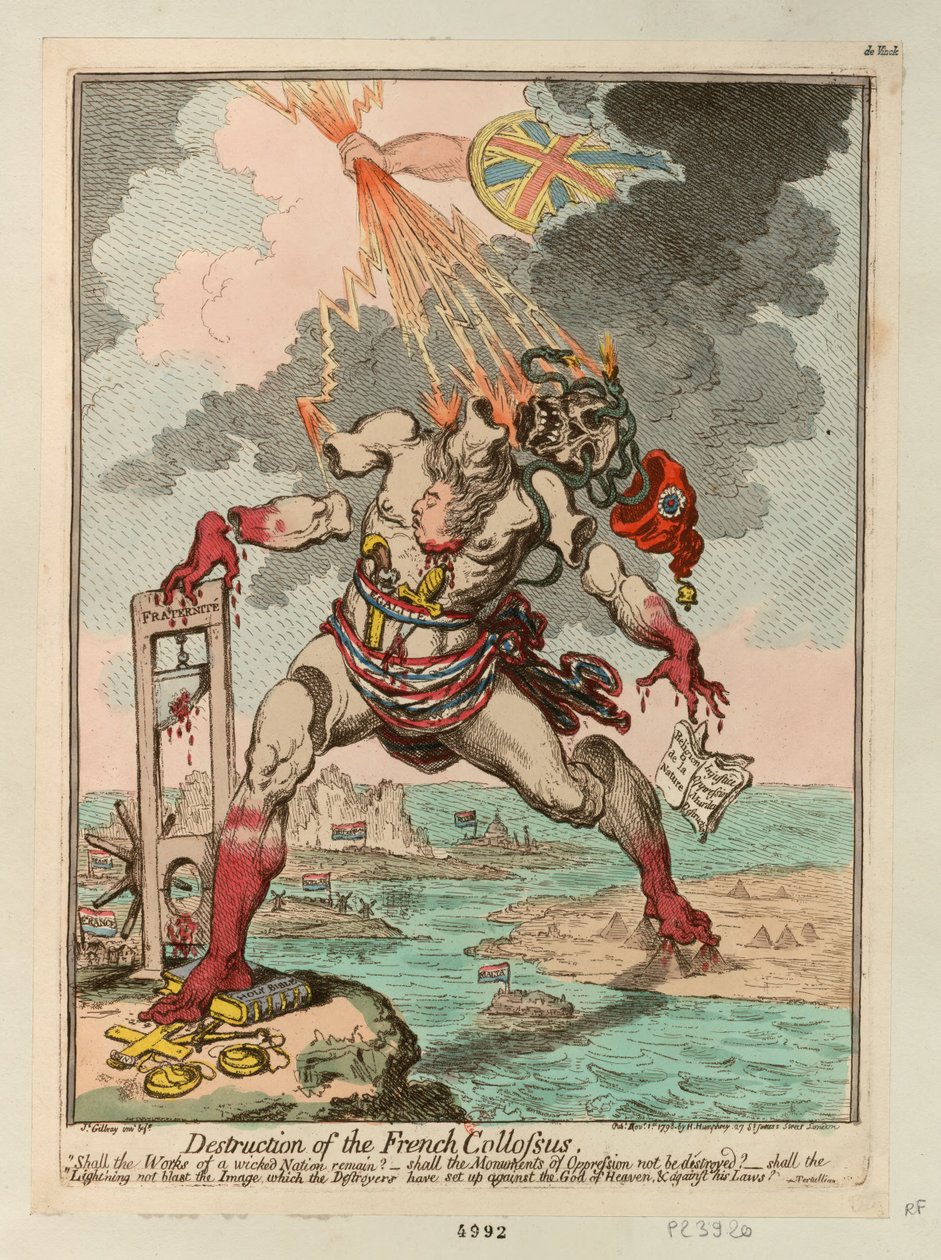A Francia Kolosszus megsemmisítése, 1798. alkotó: James Gillray