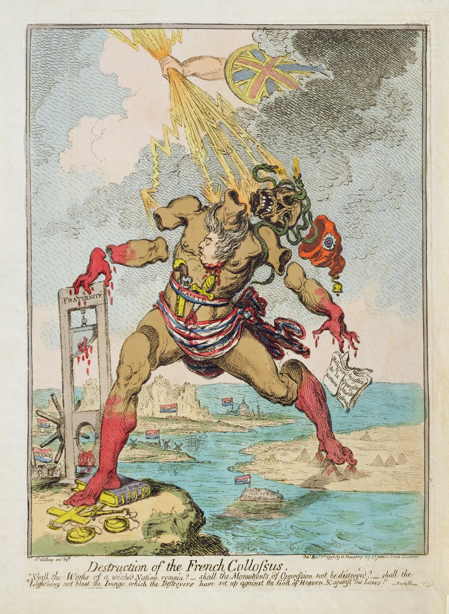 "A francia kolosszus pusztulása", Hannah Humphrey kiad. alkotó: James Gillray