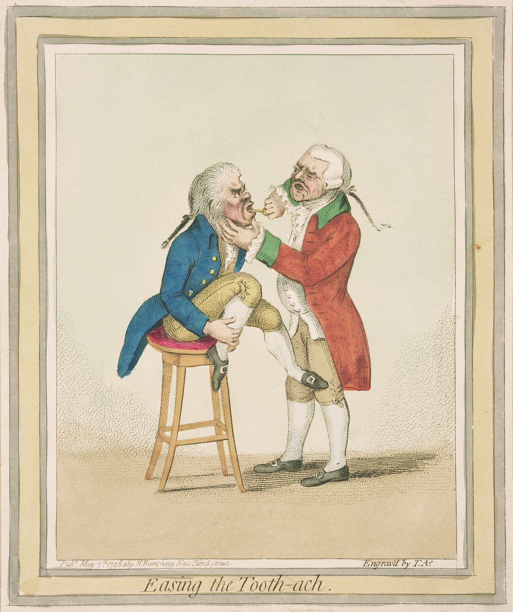 Easing the Tooth-ach, Hannah Humphrey, 1796 alkotó: James Gillray