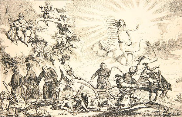 Egyházi és politikai, a nemzet helyzete alkotó: James Gillray
