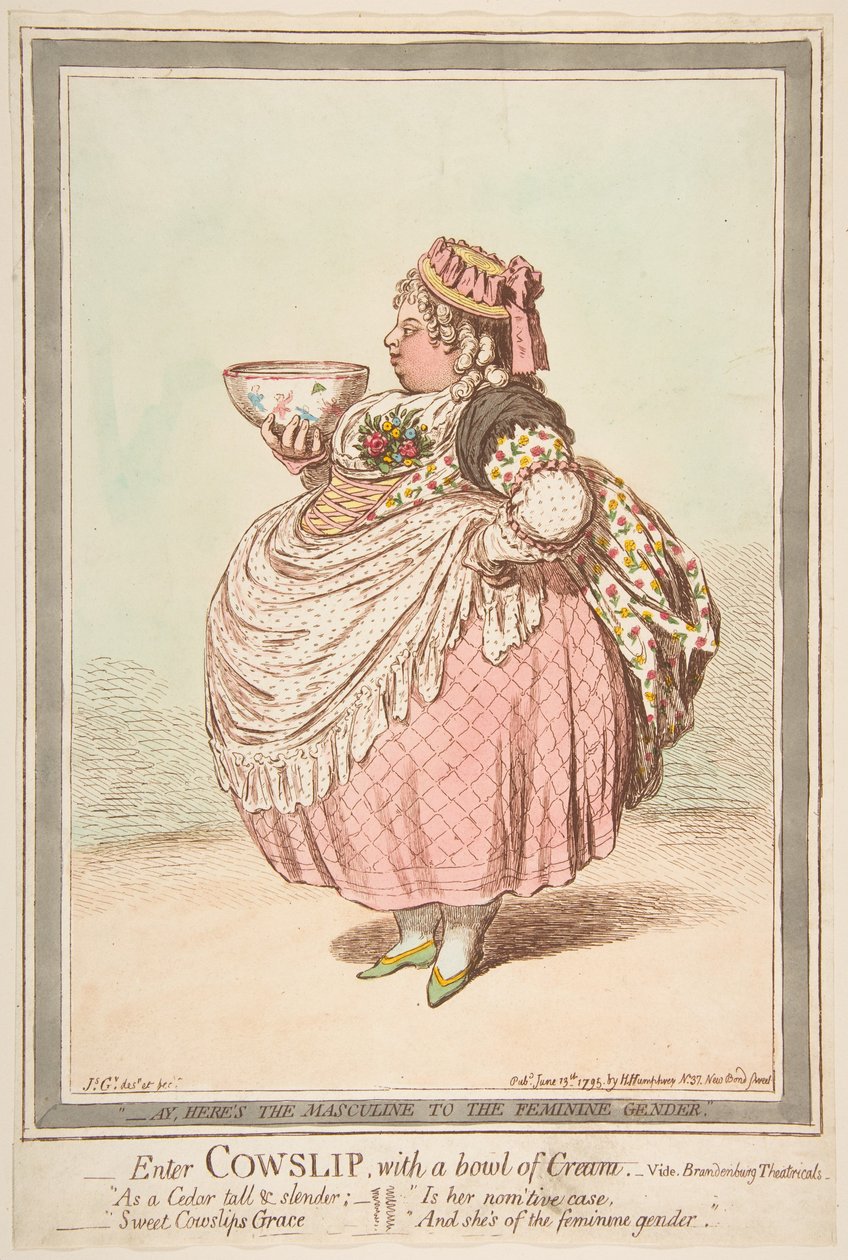 Lépjen be a Cowslipbe egy tál krémmel. - vide Brandenburgi Színházak, 1795. június 13. alkotó: James Gillray