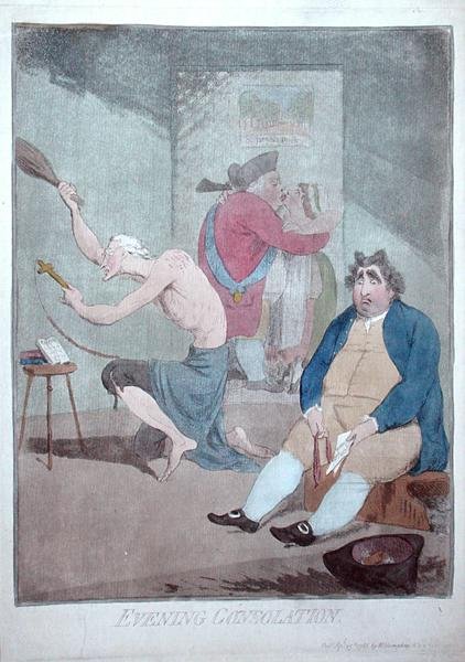 Esti vigasztalás, kiadta William Humphrey 1785-ben (kézi színezett metszet) alkotó: James Gillray