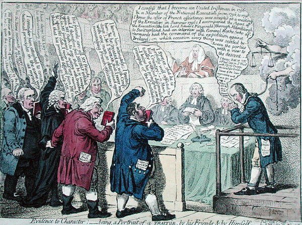 Bizonyíték a jellemre: lét, egy áruló portréja, barátai és ő maga, J. Wright adta ki az „Anti-Jacobin Review” számára 1798-ban (kézzel színezett rézkarc) alkotó: James Gillray