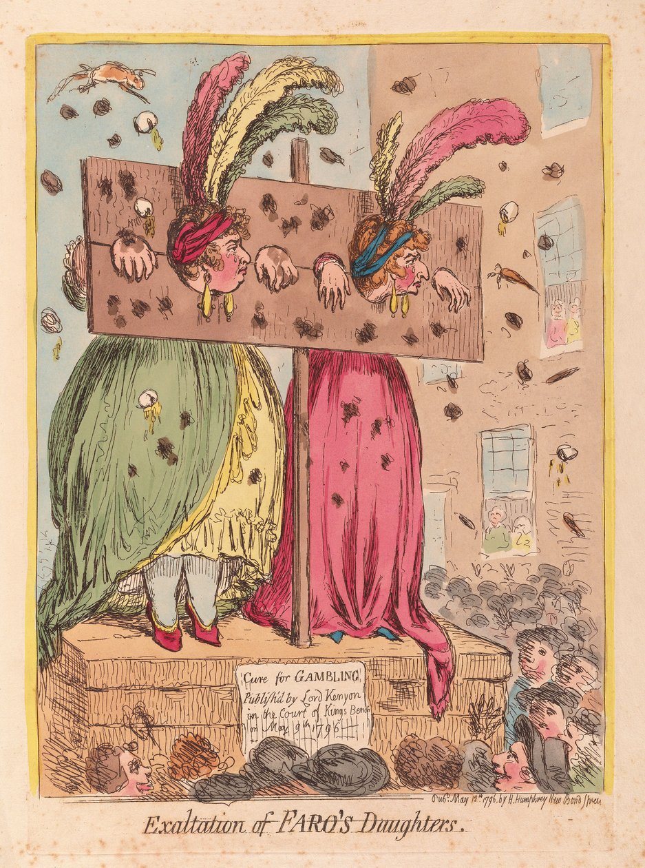 Faros lányai felmagasztalása, kocsma. 1796 (kézzel színezett metszet) alkotó: James Gillray