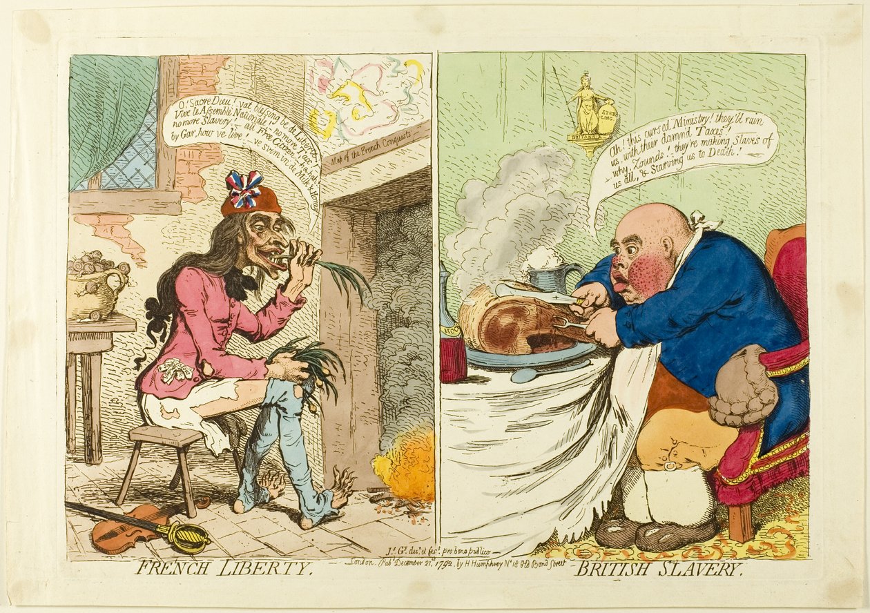 Francia szabadság, brit rabszolgaság alkotó: James Gillray
